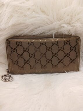 Gucci GG Zip Metalic Wallet – Authentic, Made in Italy